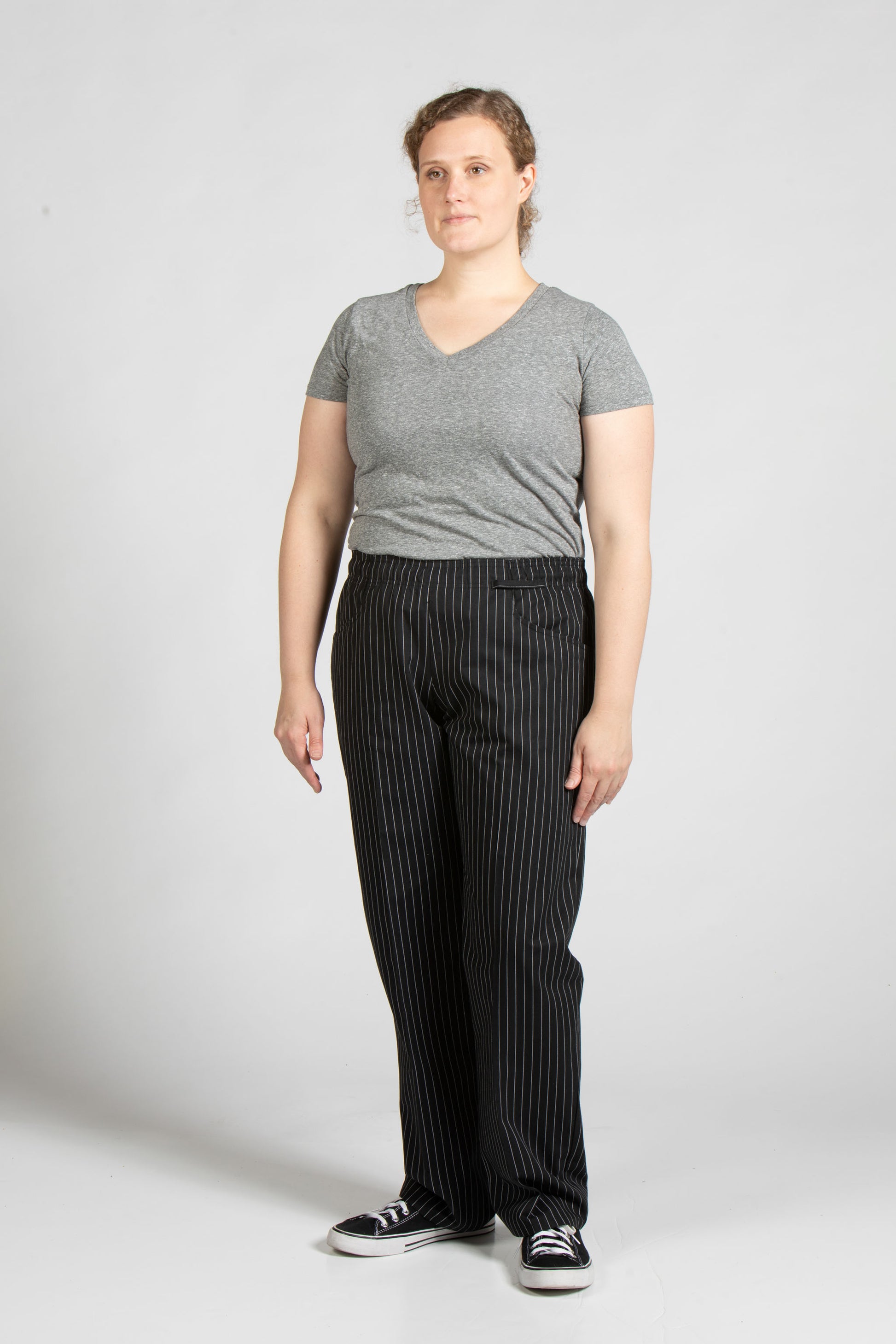 UA CHEF™ Pinstripe Women's 4-Pocket Elastic Waistband Printed Chef Pants